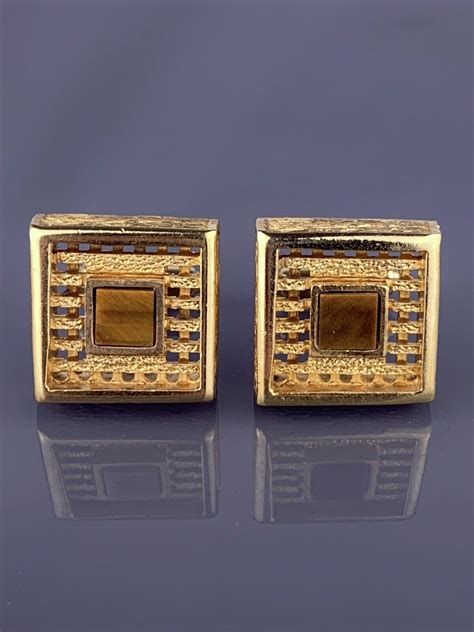 c dior vintage tigereye cufflinks|Christian Dior Cufflinks Retro .